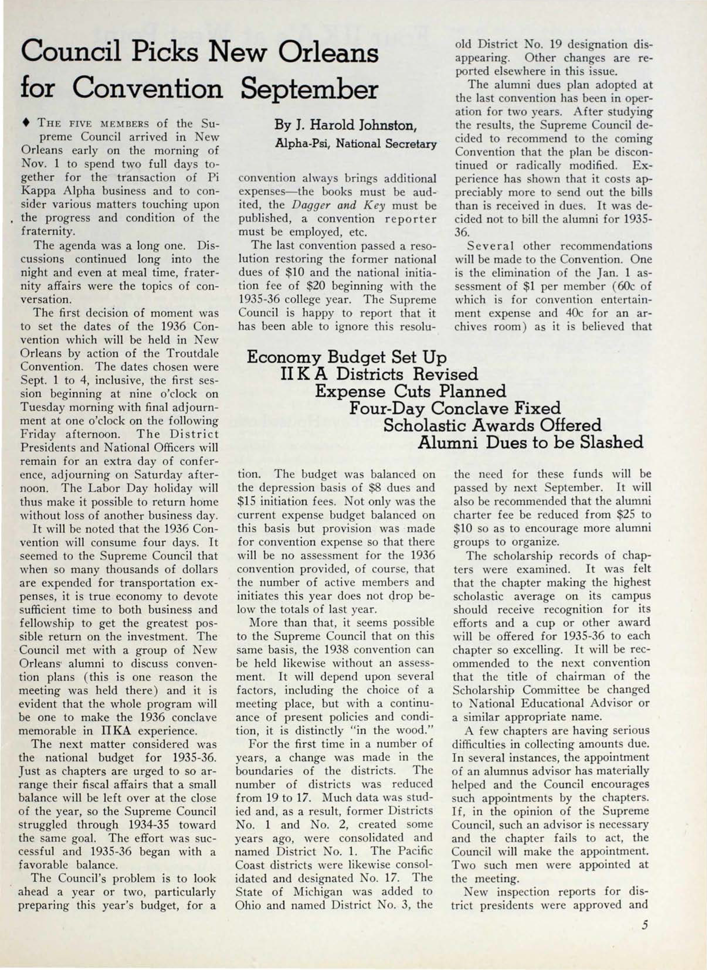 Council Picks New Orleans for Convention September